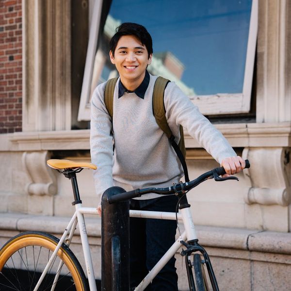 Man looking energetic and positive in an outdoor setting, feeling renewed.